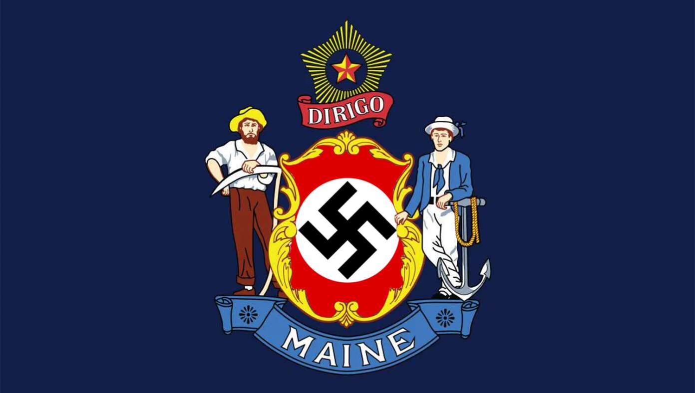 Maine Updates State Flag With Swastika #BabylonBee – AUGUSTA, ME — The citizens of Maine have cast their votes to officially update the state flag to include a swastika.