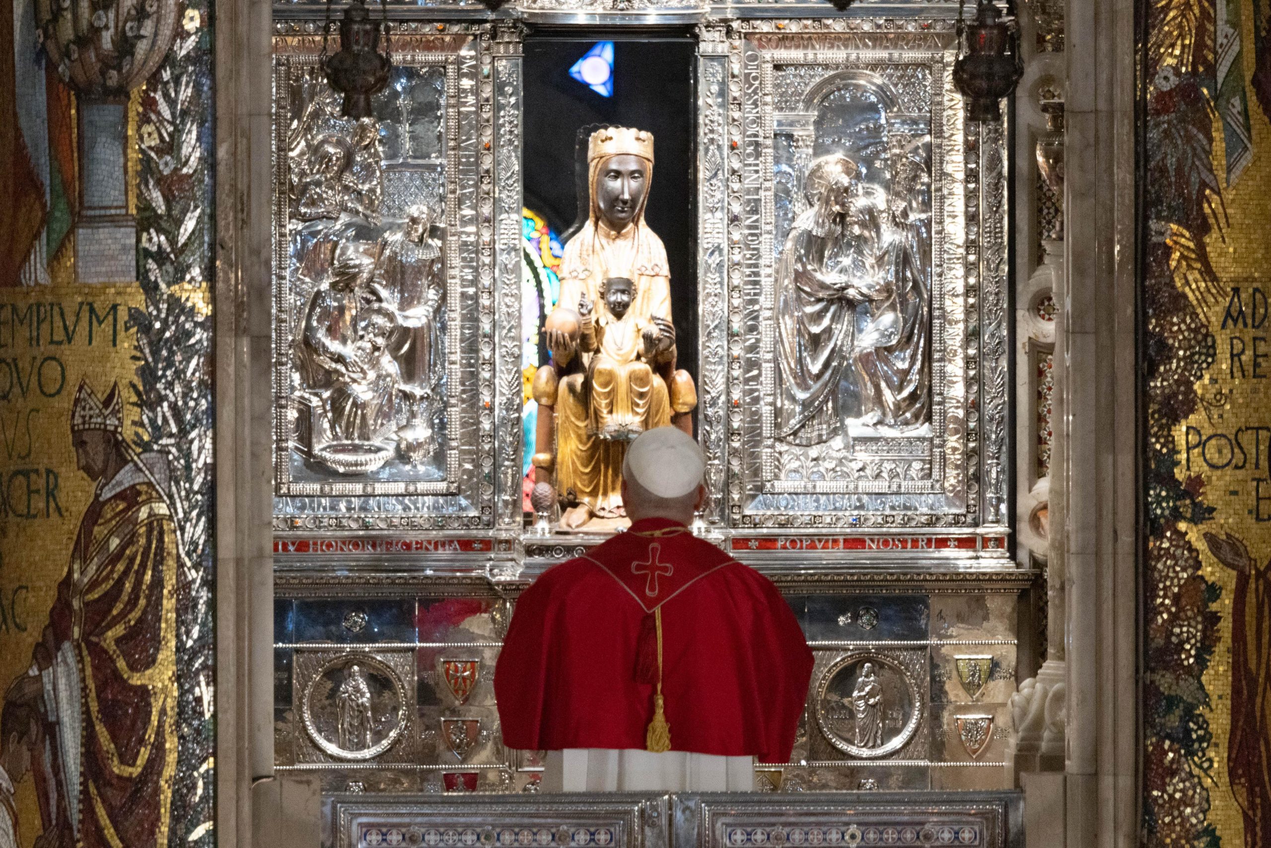 Pope Leo entrusts his pontificate to Our Lady of Montserrat: May she ‘guide us to Jesus’ – #Catholic – MONTSERRAT, Spain — The rugged silhouette of the Montserrat mountain range was one of the first symbols of Catalonia that Pope Leo XIV saw from above as his plane brought him to Barcelona from Madrid on June 9.The following day, the pope traveled by car to the mountainous area of Montserrat — whose name in Catalan means “serrated mountain” — home to a Benedictine abbey, which rises to a height of over 4,000 feet on the west side of the Llobregat River.Before arriving, however, the pontiff made a brief detour during the approximate 25-mile journey from Barcelona to stop at Brians 1 Penitentiary Center — a place steeped in suffering, where the lives of inmates find some comfort thanks to the prison chaplain, Father Jesús Bel, coordinator of prison ministry for the Diocese of Sant Feliu de Llobregat and a Mercedarian priest who has spent 40 years accompanying those deprived of their freedom.As he did during his trip to Equatorial Guinea, the pope embraced the suffering carried by prisoners.There, he heard directly from two inmates, Montserrat and Josefina, about the importance of having an anchor such as faith in Christ when life shows its harshest face. Their testimony moved the pope.“Here in prison I am not alone — Jesus gives me strength, he gives me life. I feel him within me; otherwise, I don’t know how I could have endured this,” Josefina told him.After her words, a heavy silence fell. Then, Leo offered a reflection that resonated among those present: “The mistakes of a person’s life do not determine who they are.”God loves you as you areThe pontiff invoked St. Augustine to underscore that the past does not chain the future, adding: “God loves you just as you are, but he dreams of you being even better! The Lord allows us all to start anew, for being human and being Christian does not mean never making mistakes, but rather growing in the ability to convert, repent, make amends, and, above all, to reconcile and forgive.”The encounter — though barely 20 minutes — set the tone for the rest of the day: the mercy of God embracing even the darkest hearts.The ascent to MontserratAfter visiting the prison, the pontiff headed to the Abbey of Montserrat, nestled among towering rock formations that resemble sculpted figures of animals or objects. The monastery radiates peace both inside and outside its ancient walls.In 1025, Abbot Oliba, then superior of the monastery of Ripoll, founded a smaller monastery on the mountain of Montserrat at a site where a small hermitage dedicated to the Virgin already stood.According to tradition, the first image of the Virgin — known in Catalan as “La Mare de Déu de Montserrat” — was discovered in the year 880 by children tending a flock in a cave after seeing a light on the mountain.When the bishop learned of the discovery, he sought to move the small statue to Manresa but was unable to do so because it became too heavy — a sign, he believed, that the Virgin wished to remain there. He then ordered a sanctuary to be built on the spot.At the foot of Montserrat, after praying the rosary, the pope lifted up his prayer: “Let us ask her to help us clothe ourselves only with the armor of God.”“Let us also consider how the Virgin holds the globe in her right hand, a sign of her maternal care, for the whole world finds a place in her heart. She invites us to recognize one another as brothers and sisters, so that no one is excluded and that communion is stronger than every division,” he added.The image of Mary currently venerated is a 12th-century Romanesque wooden sculpture, just over 3 feet tall, depicting the Blessed Virgin Mary with the Child Jesus.Except for the faces and hands, the statue is covered in gold, while the Virgin’s dark complexion has earned her the popular nickname “La Moreneta." In 2023, Pope Francis offered a Golden Rose to this venerated image.Among those who entrusted themselves to her was St. Ignatius of Loyola, in one of the most profound conversions in Christian tradition: “After a night spent in prayer before the Virgin, [he] laid aside his knightly arms — a moment that marked the beginning of a new life in the service of Jesus Christ,” Pope Leo XIV recalled.For centuries, faithful from all walks of life have passed through this sanctuary, praying the rosary bead by bead, because Mary, “Mare de Déu,” as the pope said, “is fundamental in the life of every Christian.”“I am happy to come to the feet of La Moreneta to entrust to her, with full confidence in her maternal intercession, my Petrine ministry and the mission of the Church in a world that cries out for justice and peace,” the pope said.“I invite you today to accept Mary’s invitation: ‘Do whatever he tells you' (Jn 2:5). These words spoken at Cana in Galilee contain a true guide for Christian living, because Mary leads us to Christ and teaches us to listen to his voice, obey his word, and allow him to transform us,” he added.The pontiff also made clear the message God brought to the world when he became man: “Jesus shows us the path of mercy, reconciliation, truth, and gentleness. At the same time, he exposes the violence that can lurk in our words and attitudes: criticism that humiliates, condemnation that destroys, and aggression that divides.”That hidden violence, he continued, “can often disguise itself as a kind of armor, which we use to protect our wounds, our fears, and the suffering caused by injustice.”Over the centuries, Montserrat has grown as living things do — with scars and memory. It has not always been a place of peace. It was plundered, destroyed, abandoned. Yet it always rose again, as if the mountain itself sustained it.Leo XIV concluded by asking that “Mary, Mother of the Church, always guide us to Jesus. I invite you to honor her with these words that you know so well: To the Catalans, you will always be the Princess; to the Spanish people and to the whole world, all our love; say to us: You are my treasure, I am your mother, do not be afraid.”In the abbey cloister, hundreds of people waited eagerly for the pope. Among them was Miguel, a kind-eyed boy who wrote a letter hoping to hand it to the pontiff himself.“He wanted to write it in Italian, even though the pope — as we know — speaks Spanish perfectly,” said his father, also named Miguel. In the letter, he asks nothing for himself or his family. “I would like him to bless all of Ukraine,” said the 9-year-old, an avid reader who currently keeps the greatest of all books on his nightstand. “I’m reading the Bible. I love everything about it,” he said.‘Catalonia without La Moreneta would be nothing’Also waiting for the pope were two nuns from the Congregation of the Little Sisters of the Poor, Sister Ángeles Piqué, from a small town in Lleida, and Sister Doraliza, originally from Cajamarca, Peru. “We need the pope to bring us Christ’s message: unity, fraternity, and to come to the Virgin as our point of reference," Sister Doralizia said.She gave voice to the widespread devotion to the Virgin of Montserrat in this region of Spain. “Catalonia without La Moreneta would be nothing,” she said.“Our Lady of Montserrat is a very special grace. This is her sanctuary, and all her children come here to ask for her protection and to be sheltered under her mantle,” Piqué added.This story was first published by ACI Prensa, the Spanish-language sister service of EWTN News. It has been translated and adapted by EWTN News English.