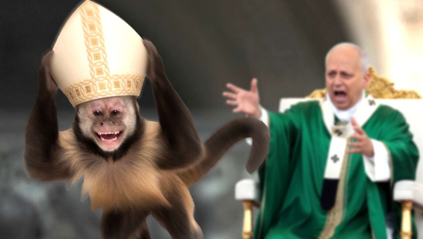 Uh Oh! A Monkey Stole The Pope Hat And Now He’s Infallible #BabylonBee – VATICAN CITY — In disastrous news for the Catholic Church, a mischievous little monkey stole Pope Leo’s hat and placed it on his own head, giving the monkey the power of infallibility. Uh Oh! A Monkey Stole The Pope Hat And Now He’s Infallible #BabylonBee – VATICAN CITY — In disastrous news for the Catholic Church, a mischievous little monkey stole Pope Leo’s hat and placed it on his own head, giving the monkey the power of infallibility.