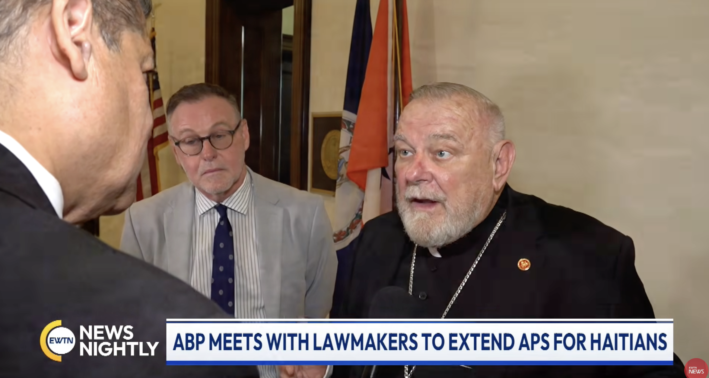 Archbishop Wenski meets lawmakers to gain support for Haitian migrants amid deportation fears #Catholic Miami Archbishop Thomas Wenski traveled to Washington, D.C., on July 28 to advocate on behalf of Haitian migrants who fear they will soon be targets of President Donald Trump’s mass deportation efforts.Wenski’s meetings with lawmakers came one day after the expiration of the automatic work‑permit extension under temporary protected status (TPS) for Haitians. The Supreme Court ruled last month that the administration has the authority to terminate TPS, which ended their work authorization and could subject them to deportation orders. “Haiti is a house on fire,” Wenski told “EWTN News Nightly” Capitol Hill correspondent Erik Rosales before entering the office of Sen. Tim Kaine, D-Virginia.The archbishop said TPS expiration and possible deportation of hundreds of thousands of Haitians is bad for the migrants — who would be sent back to an unstable country — and for the American communities in which the migrants live and work. About 353,000 Haitian nationals hold TPS status in the U.S., according to the Department of Homeland Security (DHS).“To think that we can send 350,000 people back to Haiti without that having very bad consequences in Haiti — but also here because these people are working, they’re not on the dole, they’re working, and if they’re removed from their jobs, if they lose their work permits, that’s going to have a negative economic impact on the communities in which they live,” Wenski said.As Haitian TPS status ends, some lawmakers have introduced bills to compel the DHS to extend the status. In April, the U.S. House of Representatives passed legislation, H.R. 1689, that would extend TPS for Haitians for three more years. No legislative efforts have gained traction in the Senate.The U.S. Conference of Catholic Bishops (USCCB) has advocated strongly on behalf of Haitian migrants, asking the Trump administration and lawmakers to extend TPS. About two-thirds of Haiti is Catholic.Chieko Noguchi, spokeswoman for the USCCB, told EWTN News that Bishop Brendan J. Cahill, USCCB Committee on Migration chair, “has encouraged his brother bishops across the country to engage with their elected officials” on Haitian TPS status and broader immigration reform efforts.“As pastors committed to upholding the common good, the bishops are actively engaging in this dialogue and continue to be grateful for the opportunity to do so, which they acknowledged in their special message last November,” she said.In November 2025, the USCCB adopted a message in a 216-5 vote that opposed the “indiscriminate mass deportation of people” and policies that revoke the legal status of migrants, such as the terminations of TPS for various groups of migrants.Kaine, an advocate for extending TPS, told EWTN News after meeting with Wenski that he was glad “to discuss the critical need for Congress to do what is right and protect TPS holders who have been in the U.S. legally for years” and looks forward to working with the USCCB to advocate for TPS holders.TPS holders “have made countless contributions in important sectors such as healthcare and construction, and developed deep roots in our communities through their U.S. citizen families and businesses,” he added. “Many TPS holders, such as those from Haiti, should not be forced to return to the extremely dangerous conditions that made them seek safety in the United States.”Status of Haitian migrantsOn July 27, DHS Secretary Markwayne Mullin reposted a DHS post on X, which said “temporary protected status is exactly that — TEMPORARY” and urged anyone whose TPS has expired to self-deport out of the U.S.“For those with terminated TPS: it’s closing time,” the post read. “You don’t have to go home, but you can’t stay here.”When asked whether DHS intends to specifically target Haitians for deportation amid the TPS expiration, a spokesperson told EWTN News that the department “does not discuss ongoing or future operations” but is conducting law enforcement activities daily.“For too long, TPS has been allowed to function as a de facto amnesty program despite Congress never intending it to be permanent,” the spokesperson said.Andrew Arthur, a former immigration judge and a resident fellow in law and policy for the Center for Immigration Studies, told EWTN News that TPS was initially approved for Haiti in 2010 after a devastating earthquake.Although Haiti continues to face serious safety and political stability concerns, he said the effects of the earthquake no longer impact the country. He noted that Haitians can apply for permanent status under other programs, such as if they are eligible for asylum, but that TPS is not a permanent resettlement program.Arthur said Haitians who are in the U.S. under temporary legal status “had the opportunity to work in the United States and make money” and learn skills, which they can take back “to Haiti and [it can] help them make Haiti a better country.”The former judge said he expects immigration enforcement toward Haitians to be part of “the larger enforcement efforts” rather than a targeted campaign against Haitians, with a priority toward people who have been convicted of crimes.“The response [now] is foreign aid on the part of the United States and aid from the Catholic Church toward making Haiti a better place,” Arthur said.TPS status for Syrian migrants also ended on July 27. El Salvador’s TPS designation is set to expire Sept. 9.