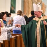 Bishop celebrates Mass at joyful Lake Hopatcong parish #Catholic - On June 28, Our Lady Star of the Sea Parish in the Lake Hopatcong neighborhood of Jefferson Township, N.J., welcomed Bishop Kevin J. Sweeney, who celebrated the parish’s Family Mass during the pastoral visit in the church. Father Sean McDonnell, pastor of Star of the Sea, concelebrated the liturgy. Children participating in Star of the Sea’s Children’s Liturgy of the Word (CLOW), from grades kindergarten to third grade, were dismissed from the Mass to hear the God’s word proclaimed at their level by trained adults and enjoy faith-based activities such as coloring. The children returned to Mass during the presentation of gifts. CLOW occurs at Star of the Sea several times throughout the year.
BEACON PHOTOS | JOE GIGLI
 [See image gallery at beaconnj.org] 

Click here to subscribe to our weekly newsletter.