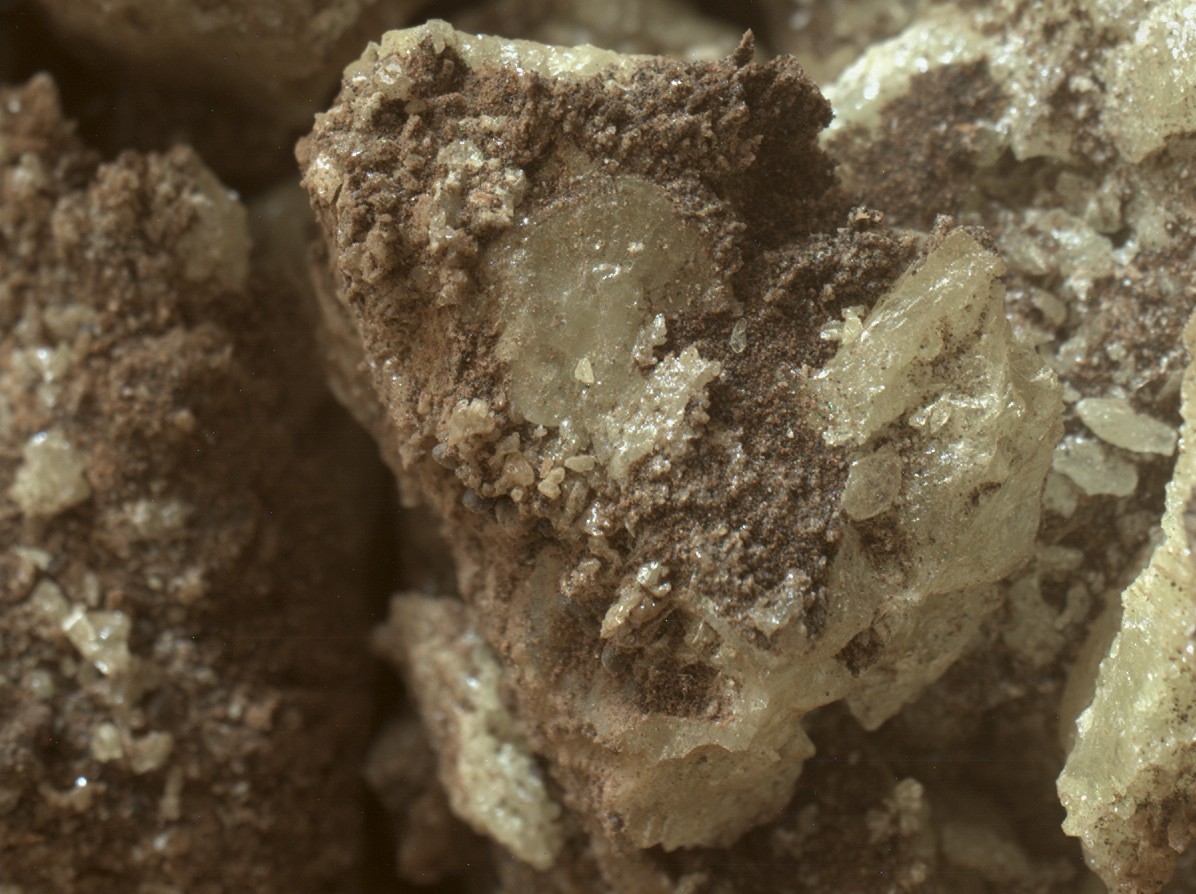 Curiosity Sees Martian Sulfur Up Close – These sulfur crystals were found inside a rock after NASA’s Curiosity Mars rover happened to drive over it and crush it on May 30, 2024, the 4,200th Martian day, or sol, of the mission.