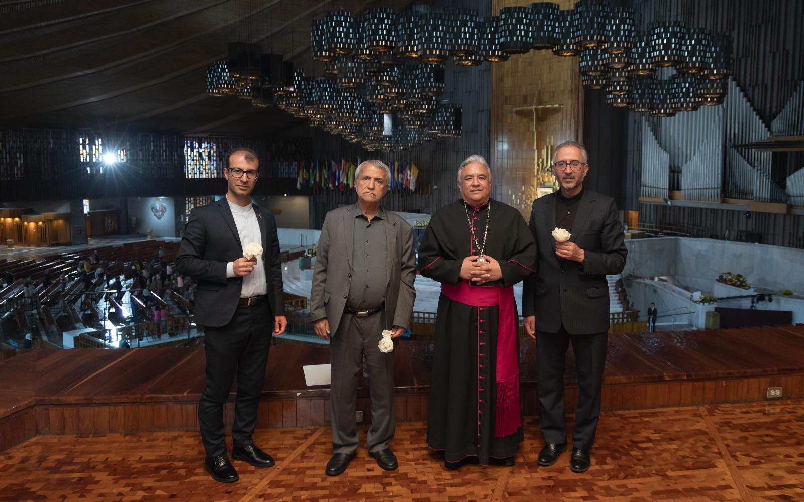 Iranian delegation visits Our Lady of Guadalupe Basilica, engaging in ‘interfaith dialogue’ #Catholic An Iranian delegation recently visited Our Lady of Guadalupe Basilica in Mexico City, the Marian shrine that displays the original image of the Virgin Mary that miraculously appeared on the tilma of the Indigenous St. Juan Diego nearly 500 years ago.On July 8, the Iranian Embassy in Mexico shared on social media that “at the spiritual heart of Mexico, Our Lady of Guadalupe Basilica, we had the honor of sharing a fraternal meeting between representatives of Islam and Christianity.”The Iranian delegation consisted of Iranʼs ambassador to Mexico, Abolfazl Pasandideh; Ayatollah Dr. Emran Khanzadeh; and Mohammad Reza Gilani, the counselor of cultural affairs at the Iranian Embassy.
 
 The Iranian delegation with Monsignor Edgar Alan Valtierra López during their visit to Our Lady of Guadalupe Basilica. | Credit: Our Lady of Guadalupe Basilica
 
 The three were welcomed at the Marian shrine by Monsignor Edgar Alan Valtierra López, senior penitentiary canon and head of the Commission for Ecumenism and Interreligious Dialogue at the basilica.In its social media post, under the title “When respect opens the way, friendship is born,” the Iranian embassy highlighted that “during the conversation, Dr. Emran Khanzadeh recalled that the Virgin Mary (Maryam) occupies a unique place in Islam,” since “she is the only woman mentioned by name in the Quran and an eternal example of purity, faith, and dedication to God.”“We also share a little-known reality: In Iran, Muslims, Christians, Jews, and Zoroastrians have lived together for centuries with mutual respect. Because when people know each other, prejudices disappear,” the Iranian delegation said.“Religions may have different paths, but they all lead to peace,” the embassy wrote.The Virgin Mary and her ‘very important’ role in dialogue between Catholics and MuslimsSpeaking to ACI Prensa, the Spanish-language sister service of EWTN News, Valtierra said that “the role of the Blessed Virgin Mary in Catholic-Muslim dialogue is very important.”“Ambassador Abolfazl told us that in the Quran, their holy book, she is called Maryam, and she is the only woman to whom a surah, that is, a chapter of the Quran, is dedicated. Surah 3:42 states: ‘Oh Mary! God has chosen you, purified you, and selected you above the women of all worlds.’”“Although there are very profound differences regarding the figure of Jesus, Mary becomes a sign of rapprochement and respectful dialogue, as we discover shared values such as love for God, obedience, faith, humility, hope, and many others,” the Mexican priest said.Valtierra noted that the gathering took place in the context of the desire of the primatial archbishop of Mexico, Cardinal Carlos Aguiar Retes, for the shrine of Our Lady of Guadalupe to be a place where people of all faiths can learn about and draw closer to the message of Our Lady of Guadalupe and her son, Our Lord Jesus Christ.“Interfaith and ecumenical events are held in various areas of the shrine,” he said, noting that meetings have taken place with Lutheran, Anglican, and evangelical Christians as well as believers “from other religions such as Jews, Buddhists, and Hare Krishnas,” among others.“In this context, the Iranian embassy requested to visit the shrine on the occasion of a visit by a very important figure, Ayatollah Dr. Emran Khanzadeh, who wished to engage in interfaith dialogue,” he explained.
 
 Monsignor Edgar Alan Valtierra López accompanies the Iranian delegation during a tour of Our Lady of Guadalupe Basilica. | Credit: Our Lady of Guadalupe Basilica
 
 ‘A testimony to the Church’s openness’Valtierra noted that during the visit, “we first toured the shrine, which included viewing the image head-on from the sanctuary. Afterward, we moved to a room where Ayatollah Emran spoke, drawing on profound Islamic theology, about the need for religions to work together.”The ayatollah, he said, “mentioned that in Iran there is a street where there is a Mazdean [Zoroastrian] temple, an Armenian Christian church, and a mosque,” ​​and “noted that monotheistic religions share many common points, one of which is a merciful God who calls upon us to work in fraternity.”This meeting, the canon of the basilica noted, demonstrates “that the Church can welcome everyone with respect and without neglecting the proclamation of Our Lord Jesus Christ.”Visitors who were ‘very devoted to Our Lady of Guadalupe’According to Valtierra, the Iranian visitors “showed themselves to be very devoted to Our Lady of Guadalupe” and noted that “in the sacristy, we gave them some holy cards featuring the image of the Virgin, and they liked them very much.” The ambassador and the ayatollah shared with him that both men have daughters named Mary.Furthermore, “they also told us that they have an image of Our Lady of Guadalupe in their homes, and that in Iran there is even a metro station named ‘Holy Virgin Mary,’ which features a beautiful relief image of the Virgin on one of its walls.”“While the image in the station does not depict Guadalupe, it certainly speaks volumes about the respect held for Holy Mary,” the priest noted.Our Lady of Guadalupe Basilica and interreligious dialogueValtierra clarified that when receiving visits from believers of other religions, “the basilica does not stop being a Catholic shrine; rites blending beliefs are not performed,” but rather “each participant fully retains their own religious identity.”The aim, he emphasized, is “to promote mutual understanding, respect, and collaboration for peace and human dignity, as called for by the Second Vatican Council and the contemporary magisterium of the popes.”“Visits by people of other faiths to Our Lady of Guadalupe Basilica offer an opportunity to encounter the Catholic faith through its liturgy, devotion to the Virgin, and the witness of popular piety,” he said, noting that “interreligious dialogue does not promote relativism or syncretism; rather, it expresses the conviction that Christianity can bear witness to Christ with clarity while simultaneously listening to, learning from, and working alongside people of other religious traditions.”This story was first published by ACI Prensa, the Spanish-language sister service of EWTN News. It has been translated and adapted by EWTN News English.
