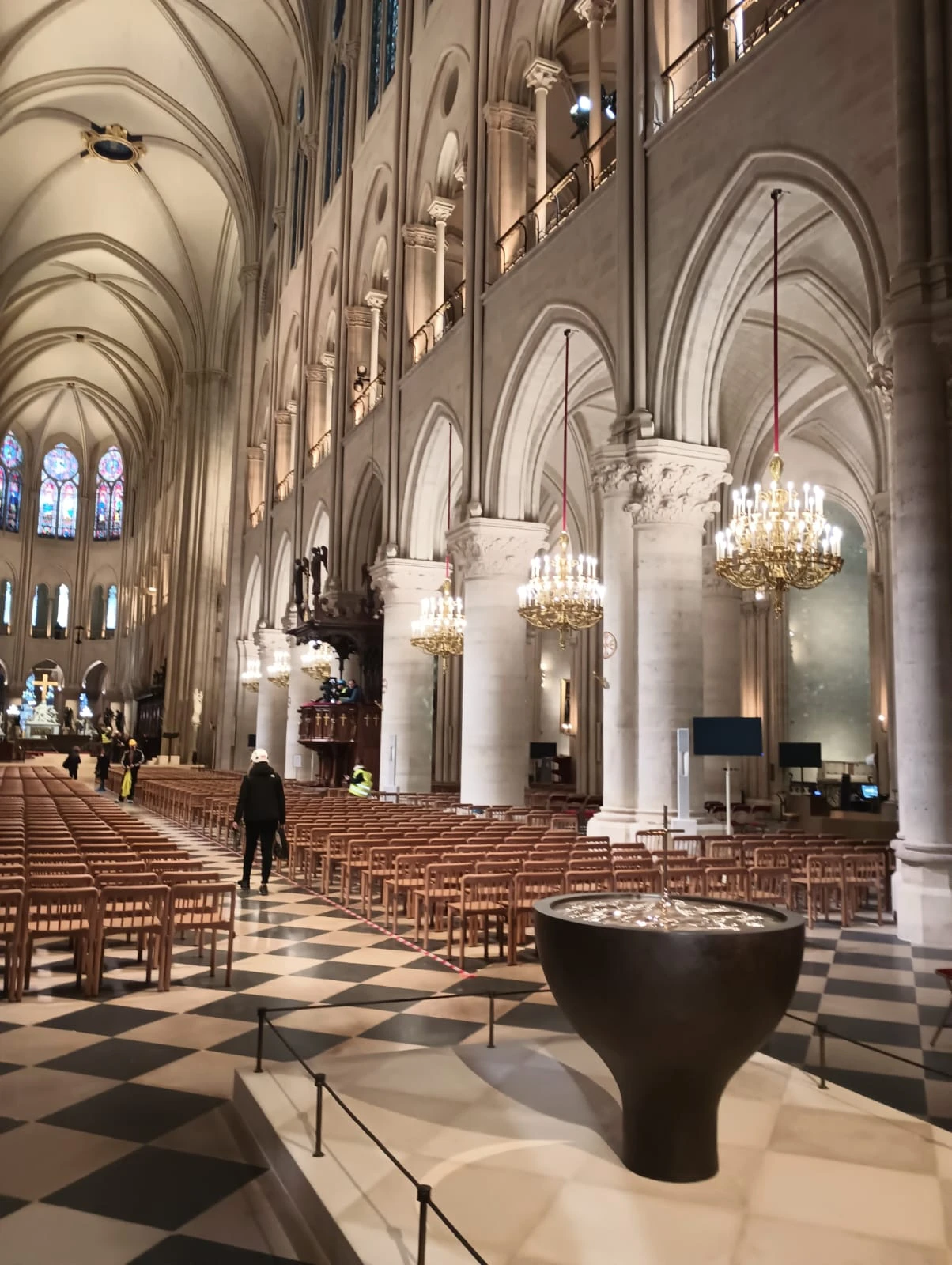 Notre-Dame Cathedral enters final stage of restoration following 2019 fire #Catholic A symbol of Christian heritage and one of the finest examples of Gothic architecture, Notre-Dame Cathedral in Paris, attracts millions of tourists and pilgrims from around the world each year.The devastating fire that significantly damaged the iconic cathedral on April 15, 2019, led to an unprecedented wave of international solidarity to ensure its restoration.Although the cathedral reopened for worship in December 2024, restoration work is not yet complete. French authorities recently unveiled a final phase of work to be carried out from 2027 to 2033, which will require a new fundraising campaign aiming to raise 130 million euros (8.5 million).
A view of the interior of the restored Notre Dame Cathedral. | Credit: Photo courtesy of Martín Muñoz Ledo
The planned investment amounts to 150 million euros (1.3 million). Of that sum, nearly 20 million euros (.8 million) has already been secured, while the remainder is to come from donations from individuals, companies, and partner organizations, following the funding model used to rebuild the monument after the fire.“Our goal is to fully complete the cathedral’s restoration,” stated Philippe Jost, president of Rebâtir Notre-Dame de Paris (Rebuilding Notre Dame in Paris), in an interview with the French Catholic newspaper La Croix.The program consists of around a dozen projects aimed both at repairing damage done by the fire and at restoring elements of cultural heritage that were already in a fragile state of preservation prior to 2019.The western rose window: The central focusThe planned works feature the complete restoration of the great western rose window, one of the most iconic examples of European Gothic architecture. This historic 13th-century stained-glass window has not undergone a complete restoration since the work directed by Eugène Viollet-le-Duc in the 19th century.The plans also include the restoration of the north transept façades, various medieval sculptures, and other architectural elements showing signs of wear. Project leaders believe these works will be crucial for ensuring the cathedralʼs long-term preservation.A functioning cathedral, yet still under constructionThe reopening of Notre Dame in late 2024 allowed the resumption of the cathedralʼs ordinary liturgical life. Since then, thousands of the faithful and tourists have once again passed through its doors each day.However, the fire also made evident conservation issues that had accumulated over decades in a building with more than eight centuries of history. Consequently, the new phase of work aims not only to repair fire damage but also to address broader structural and heritage-related needs.The reopening ceremony, held in December 2024, was considered one of the most significant cultural and religious events in Europe in recent years.Furthermore, those responsible for the restoration hope to rekindle the spirit of solidarity that emerged following the 2019 tragedy. At that time, financial pledges totaling nearly 1 billion euros (.14 billion) were secured, funds that made the reconstruction possible and left resources for future conservation work.Debate persists over new stained-glass windowsThe unveiling of this final phase does not put an end to one of the most notable controversies surrounding Notre Dame: the proposal, backed by President Emmanuel Macron, to replace six 19th-century stained-glass windows created by Viollet-le-Duc with contemporary works by French artist Claire Tabouret.The project remains subject to a court ruling following challenges filed by various heritage preservation associations. Their representatives argue that the historic stained-glass windows sustained minimal damage during the fire and consider their replacement unjustified.The issue has divided restoration experts, public officials, and figures from the world of culture. While some advocate for the complete preservation of the cathedralʼs historic legacy, others view the proposal as an opportunity to incorporate a new artistic expression into one of Franceʼs most recognizable monuments.This story was first published by ACI Prensa, the Spanish-language sister service of EWTN News. It has been translated and adapted by EWTN News English. Notre-Dame Cathedral enters final stage of restoration following 2019 fire #Catholic A symbol of Christian heritage and one of the finest examples of Gothic architecture, Notre-Dame Cathedral in Paris, attracts millions of tourists and pilgrims from around the world each year.The devastating fire that significantly damaged the iconic cathedral on April 15, 2019, led to an unprecedented wave of international solidarity to ensure its restoration.Although the cathedral reopened for worship in December 2024, restoration work is not yet complete. French authorities recently unveiled a final phase of work to be carried out from 2027 to 2033, which will require a new fundraising campaign aiming to raise 130 million euros (8.5 million).
A view of the interior of the restored Notre Dame Cathedral. | Credit: Photo courtesy of Martín Muñoz Ledo
The planned investment amounts to 150 million euros (1.3 million). Of that sum, nearly 20 million euros (.8 million) has already been secured, while the remainder is to come from donations from individuals, companies, and partner organizations, following the funding model used to rebuild the monument after the fire.“Our goal is to fully complete the cathedral’s restoration,” stated Philippe Jost, president of Rebâtir Notre-Dame de Paris (Rebuilding Notre Dame in Paris), in an interview with the French Catholic newspaper La Croix.The program consists of around a dozen projects aimed both at repairing damage done by the fire and at restoring elements of cultural heritage that were already in a fragile state of preservation prior to 2019.The western rose window: The central focusThe planned works feature the complete restoration of the great western rose window, one of the most iconic examples of European Gothic architecture. This historic 13th-century stained-glass window has not undergone a complete restoration since the work directed by Eugène Viollet-le-Duc in the 19th century.The plans also include the restoration of the north transept façades, various medieval sculptures, and other architectural elements showing signs of wear. Project leaders believe these works will be crucial for ensuring the cathedralʼs long-term preservation.A functioning cathedral, yet still under constructionThe reopening of Notre Dame in late 2024 allowed the resumption of the cathedralʼs ordinary liturgical life. Since then, thousands of the faithful and tourists have once again passed through its doors each day.However, the fire also made evident conservation issues that had accumulated over decades in a building with more than eight centuries of history. Consequently, the new phase of work aims not only to repair fire damage but also to address broader structural and heritage-related needs.The reopening ceremony, held in December 2024, was considered one of the most significant cultural and religious events in Europe in recent years.Furthermore, those responsible for the restoration hope to rekindle the spirit of solidarity that emerged following the 2019 tragedy. At that time, financial pledges totaling nearly 1 billion euros (.14 billion) were secured, funds that made the reconstruction possible and left resources for future conservation work.Debate persists over new stained-glass windowsThe unveiling of this final phase does not put an end to one of the most notable controversies surrounding Notre Dame: the proposal, backed by President Emmanuel Macron, to replace six 19th-century stained-glass windows created by Viollet-le-Duc with contemporary works by French artist Claire Tabouret.The project remains subject to a court ruling following challenges filed by various heritage preservation associations. Their representatives argue that the historic stained-glass windows sustained minimal damage during the fire and consider their replacement unjustified.The issue has divided restoration experts, public officials, and figures from the world of culture. While some advocate for the complete preservation of the cathedralʼs historic legacy, others view the proposal as an opportunity to incorporate a new artistic expression into one of Franceʼs most recognizable monuments.This story was first published by ACI Prensa, the Spanish-language sister service of EWTN News. It has been translated and adapted by EWTN News English.