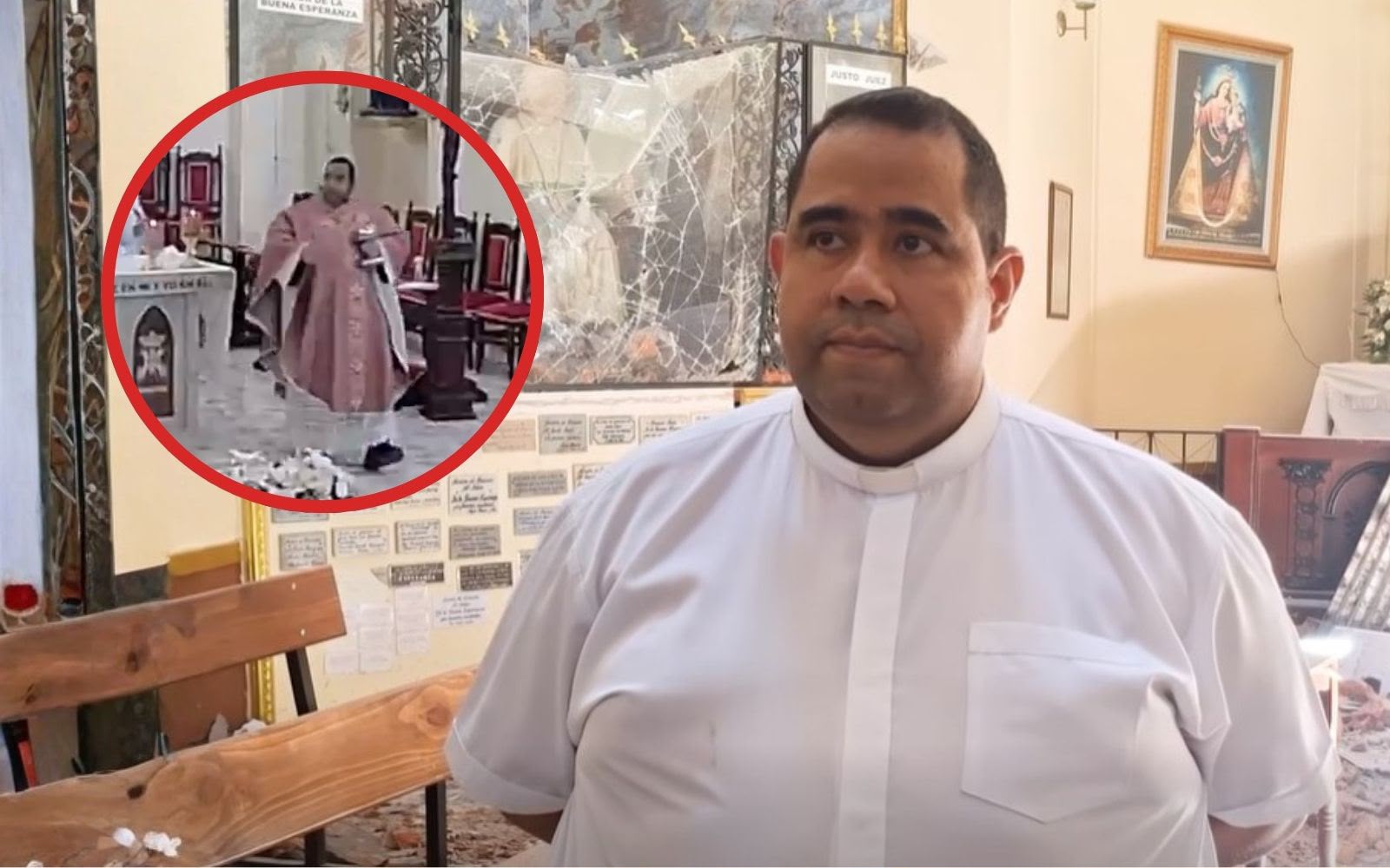 Priest takes Blessed Sacrament and flees church with faithful during earthquake in Colombia – #Catholic – The Aug. 10 earthquake in Colombia caught countless people by surprise while attending Mass at various parishes including Most Holy Trinity in Palmira, Valle del Cauca, where the priest ensured everyone’s safety by calmly exiting the church with the faithful, taking the Blessed Sacrament with him.As seen in the livestream of the Mass starting at 53:30 in the video, Father Oscar Aguirre Calderón had just consecrated the body and blood of Christ and was distributing the Eucharist to those assisting with the celebration of the Mass. As he was preparing to give Communion to the rest of the congregation, the ground began to shake and the churchʼs stained-glass windows started vibrating.Without losing his composure, the priest said, “Our Father, pray for us all; help us, Lord, holy and mighty God” and then told the people to leave the church in an orderly manner while he carried the ciborium containing the consecrated hosts, guiding the faithful to safety.“We were able to leave with the Blessed Sacrament, which was a blessing for us all, making our way to one of the arches of the doorway; we stayed there, and the entire community gathered in the small plaza,” the priest recounted in a video shared by the Diocese of Palmira.Although people were safe, the church tower partially collapsed, as did part of the cupola. Bricks also fell inside the church: “In the area of ​​the Chapel of Our Lady of Fatima and the Just Judge, some bricks fell and smashed through the ceiling and damaged everything there,” Aguirre added.However, “thank God no one was harmed; there were no injuries and no fatalities, thank God,” he said.The priest noted that “Most Holy Trinity Parish is part of the municipality’s cultural heritage” and that many residents of Palmira have been baptized and received various sacraments there.Aguirre said there is work to be done to restore the church following the earthquake but that while repairs are being made “the Eucharist cannot be celebrated; yet, thank the Lord, we are all safe.”Other churches in Palmira also damaged The Diocese of Palmira reported that in addition to Most Holy Trinity church, the following parishes were also affected: Our Lady of La Candelaria, St. Peter the Apostle, Our Lady of Perpetual Hope, Immaculate Conception in Yotoco, Our Lady of the Rosary in Vijes, Our Lady of Mount Carmel in Restrepo, Our Lady of Mount Carmel in Rozo, and Our Lady of the Rosary in Chiquinquirá, as well as old St. Anthony of Padua chapel.Facebook postThis story was first published by ACI Prensa, the Spanish-language sister service of EWTN News. It has been translated and adapted by EWTN News English.