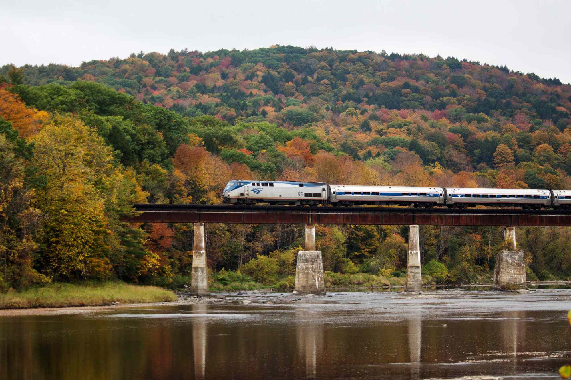 This Amtrak Train Takes Riders Through New England for Breathtaking Views of Fall Scenery #Travel Bask in the seasonal splendor of Vermont, Massachusetts, and Connecticut without having to keep your eyes on the road.