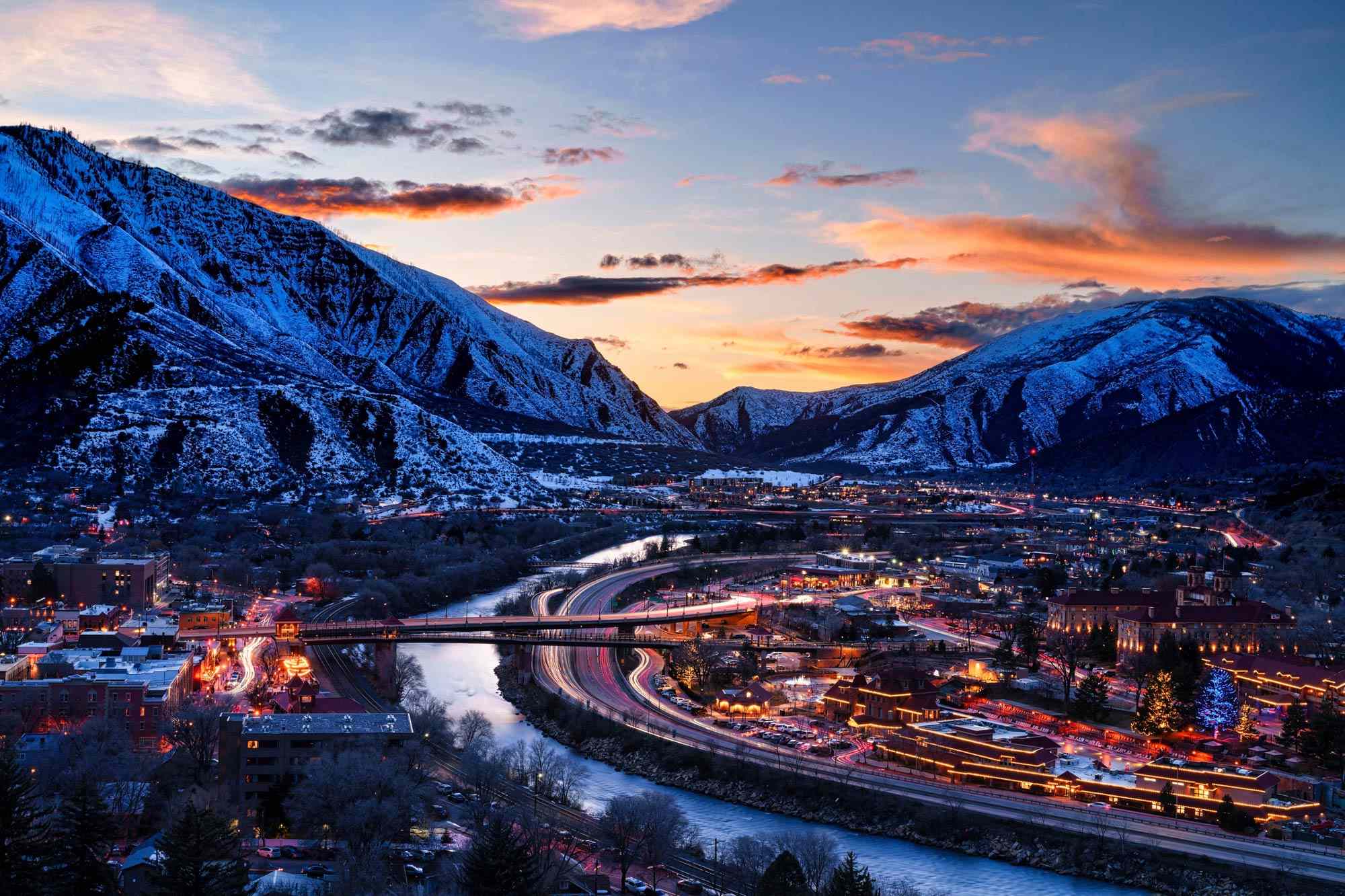 This Colorado Mountain Town Is a Hub for Hot Springs and Outdoor Adventure, From Skiing to River Rafting #Travel Glenwood Springs offers the perfect combination of relaxation and recreation.