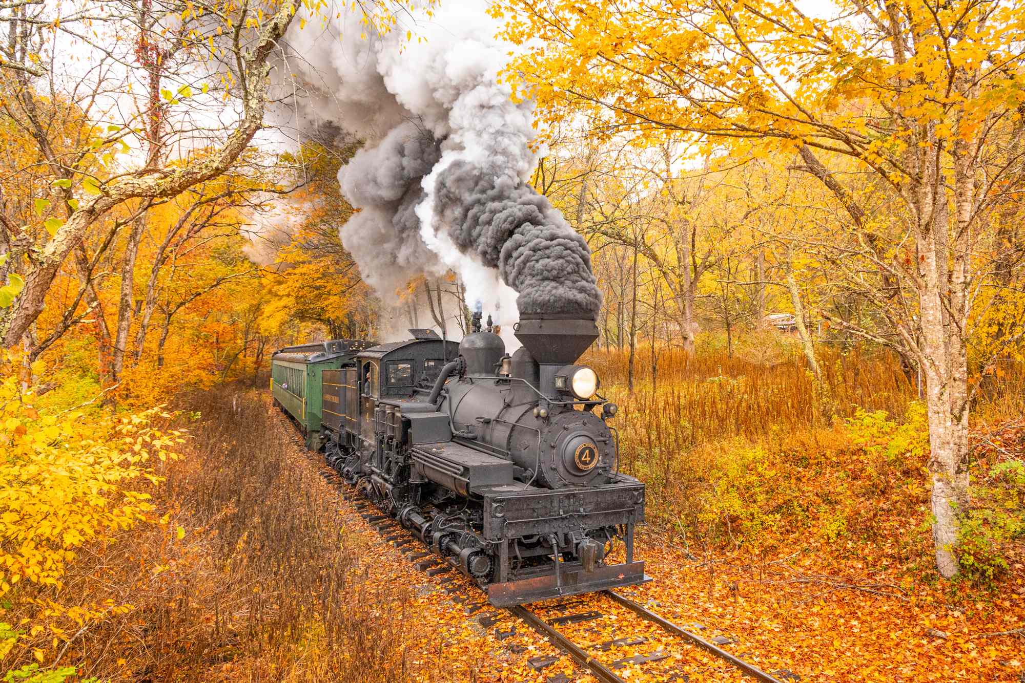 A Ride on This West Virginia Steam Train Offers Some of the Best Fall Foliage Views in the State #Travel All aboard the Greenbrier Express.