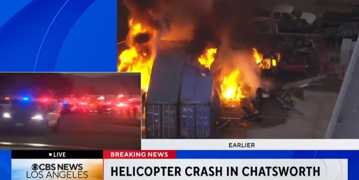 BREAKING: Horrifying Moment Los Angeles News Chopper Crashes In Giant Fireball During Live Shot – 3 DEAD (VIDEO) – At least three people are dead after a Los Angeles news chopper crashed during a live shot on Tuesday evening.
The post BREAKING: Horrifying Moment Los Angeles News Chopper Crashes In Giant Fireball During Live Shot – 3 DEAD (VIDEO) appeared first on The Gateway Pundit. BREAKING: Horrifying Moment Los Angeles News Chopper Crashes In Giant Fireball During Live Shot – 3 DEAD (VIDEO) – At least three people are dead after a Los Angeles news chopper crashed during a live shot on Tuesday evening.
The post BREAKING: Horrifying Moment Los Angeles News Chopper Crashes In Giant Fireball During Live Shot – 3 DEAD (VIDEO) appeared first on The Gateway Pundit.