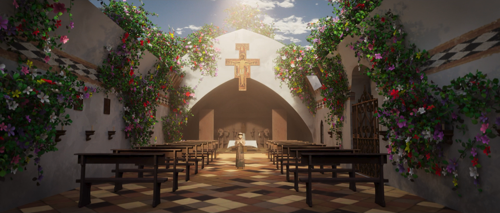 Filmmakers bet on human craft over AI for animated St. Francis musical #Catholic A 3D animated musical trilogy on St. Francis of Assisi is taking shape in Singapore, with its creators choosing a human-led animation process over AI at a moment when the industry is racing toward it.Director Benjamin Tanaka, executive producer Gabriel Patrick, and composer Ethan Hsu call the project “The Francis Chronicles.” It marks a reunion for Tanaka and Hsu, who first worked together two years ago on “One Church, One People,” the official theme song for Pope Francis’ visit to Singapore in September 2024 — his last Asia-Pacific apostolic visit before his death seven months later. Patrick, a secondary school friend of Tanaka, joined the project in January 2026.“It does feel like God’s providence — the way our paths crossed and intertwined over the last couple of years. We were each called individually first. Ben and Gabriel were both working on an animated short series about Catholic saints, while I was mulling over a faith-based musical project. When we met up late last year at a separate event, we realized the commonalities in our ideas — that was when the seeds for this project were first planted,” recalled Hsu, who is directing the music for the trilogy.
 
 A rendered 3D scene from “The Francis Chronicles” depicts St. Francis praying before the San Damiano crucifix. | Credit: Courtesy of Cantiva Studios
 
 St. Francis, a 13th-century Italian friar from the town of Assisi, has become an enduring symbol of simplicity, peace, and care for creation — echoed in Pope Francis’ second encyclical, Laudato Si’, “On Care for Our Common Home.”Eight months later, the trio set up Cantiva Studios, a Singapore film production company focused on animated features of cultural and spiritual significance for international audiences, with “The Francis Chronicles” as its flagship project.With Pope Leo XIV declaring this year the Jubilee Year of St. Francis of Assisi, the trio felt the time was right to begin the project. “His life has greatly impacted our faiths individually, and what better way to honor him than to use the gifts we have been given in storytelling and music to do just that,” Tanaka said from Cantiva Studios’ newly established production office, when asked why they decided to go ahead with a musical instead of a straight drama. They chose animation over live action, he added, because they hope to reach families with young children.Choosing craft over convenienceThe decision to animate the film by hand, using traditionally trained artists, was not an easy one. AI models can now produce polished visuals in minutes and promise significant savings in time and cost. Patrick, however — a designer by training — argued that nothing matches what human hands bring to a film: “Nothing still beats human-crafted movies in offering the viewer and the artists behind the making of the film the greatest range and freedom of authentic expression.”After extensive consultation with the Franciscan friars in Singapore, who assisted with research into the saint’s life, the trio chose a human-led production process, with artists and animators shaping the film from concept to final frame.
 
 Friar Derrick Yap, left, and Friar John-Paul Tan of the Custody of St. Anthony speak at the Festival of Praise event at the Church of St. Mary of the Angels in Singapore. | Credit: Courtesy of Cantiva Studios
 
 Tanaka, who is making his feature directorial debut with “The Francis Chronicles,” added that Pope Leo XIV’s first encyclical, Magnifica Humanitas, released in May, helped crystallize the team’s decision. “Pope Leo XIV’s timely reminder of ensuring the dignity of human labor really struck a chord with us when we finally made the call on whether to use AI,” he said. “We are proud to be making this animated musical in the most human way possible.” For the filmmakers, this decision is not a rejection of technology but one that keeps human judgment and artistry at the center of the creative process.A medieval saint for the modern worldFriar John-Paul Tan of the Custody of St. Anthony sees the timing as significant. “The last decade or so has been a telling sign about the effects of St. Francis and what his life meant then and to our generation today,” he said, speaking from the Church of St. Mary of the Angels in Singapore. He pointed to a remarkable convergence of milestones: the first pope in history to take the name Francis and a series of 800th-anniversary milestones running from the Rule of St. Francis in 2023 through his canonization in 2028. “I think all these milestones culminate to something significant that God is trying to tell us at this moment in history.”Friar Derrick Yap, custos of the Custody of St. Anthony, said he hopes the films will carry that message beyond the Church: “May the eyes of the world be opened to the beauty of creation and come to see it as St. Francis did: Brother Sun, Sister Moon, Brother Fire, and Sister Mother Earth.”
 
 An animator works on a 3D scene for “The Francis Chronicles” at Cantiva Studios’ production office in Singapore. | Credit: Courtesy of Cantiva Studios
 
 From Singapore to the worldFor a small domestic film industry, the ambition is unusual. Singapore-made films represent only a fraction of titles screened locally and face a challenging commercial landscape. A homegrown Catholic animated feature would itself be a rarity. “The Francis Chronicles” aims to go further, telling the story as an international trilogy designed for theatrical and streaming audiences beyond Singapore.To help finance development of the first film, “Francis and the Voice of Creation” — covering his early years and call from God — the trio launched a worldwide Kickstarter campaign on Sept. 8. The funds raised will go toward research, script writing, character designs, and storyboards before animation begins.
 
 A 3D-animated St. Francis of Assisi prays inside San Damiano Church in a scene from “The Francis Chronicles.” | Credit: Courtesy of Cantiva Studios
 
 The second and third films are planned to carry the story through the founding and growth of the Franciscan movement and St. Francis’ final years, when he became the first documented saint in history to receive the stigmata.Aaron Leong is a film and video producer who has been hired by Cantiva Studios for commercial video work on “The Francis Chronicles.”