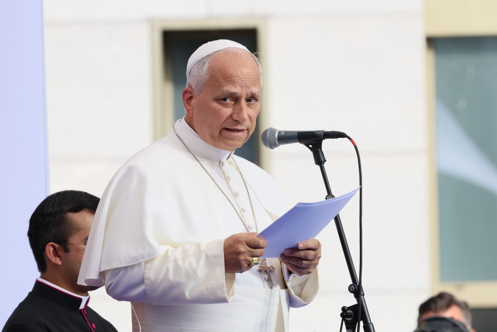 Killing the sick is ‘false compassion,’ pope says in Lourdes – #Catholic – LOURDES, France — Killing the sick is neither compassionate nor normal, and being legal does not make it moral, Pope Leo XIV said Sunday, in a clear reference to France’s recent legalization of euthanasia and assisted suicide.“I know that for some of you, because of particular illnesses and, at times, terrible pain, your horizon may appear dark, uncertain and without hope. But no human law should ever make you lose the certainty of your dignity,” the pope said during a meeting with about 5,000 sick people and caregivers at the Sanctuary of Our Lady of Lourdes on Sept. 27.“It is precisely in the name of this inalienable dignity of the human person that we must reject the temptation to cause death under the guise of false compassion,” the pontiff added to loud applause. “It is impossible to regard causing death as something normal. What is legal is not necessarily moral.”The popeʼs remarks on end-of-life concerns were met with applause and shouts of “Bravo.”France legalized assisted suicide and euthanasia this summer, becoming the fifth European country to do so after Belgium, the Netherlands, Luxembourg, and Spain. In addition, Switzerland and Austria permit assisted suicide.Euthanasia is the intentional ending of a person’s life to relieve suffering. It differs from assisted dying, in which the patient takes life-ending drugs himself, under a physician’s guidance. Both practices are prohibited by Catholic teaching.Leo met Sept. 27 with staff and sick guests of the Accueil Notre-Dame (Notre Dame Home), a residential accommodation classified as a healthcare facility, which hosts sick, disabled, and frail pilgrims to Lourdes.The Catholic shrine is one of the most visited in the world, drawing more than 3 million people every year, many in search of miraculous physical healing.The 136-acre property includes the Grotto of Massabielle, where a young St. Bernadette Soubirous saw 18 apparitions of the Virgin Mary starting on Feb. 11, 1858. Today, pilgrims to the sanctuary bathe themselves in the freshwater spring Mary revealed to Bernadette.Visitors have reported 7,000 healings since the apparitions; after lengthy investigations, the Church has declared that 72 of the recoveries were miraculous, meaning unexplainable by science.“Here in Lourdes, the city of the sick and of hope, I appeal to the entire healthcare community to remember the profound meaning of your vocation, which is to care for a suffering person, not to eliminate that person,” Pope Leo said.He encouraged healthcare workers to be “passionate servants of life” and cited his speech to the Jérôme Lejeune Foundation in June, in which he said, "no one ever has the right, “on the basis of laboratory algorithms, to decide the life of a given embryo or elderly person! Medicine must never become the servant of programmed death!”Instagram postEarlier in the morning, the pope addressed the French bishops’ conference, praising the bishops’ courage in opposing the legalization of euthanasia and assisted suicide.“I encourage you to persevere, together with all people of good will who uphold the same values,” he told the bishops.In his remarks to the sick and caregivers, Leo called for structures for palliative care and urged the healthcare field to accompany the sick with the same tenderness they receive in Lourdes.
Pope Leo XIV greets medical staff and those assisted by the Accueil Notre-Dame on Sept. 26, 2027 in Lourdes, France. | Credit: Vatican Media
“Doctors, nurses, stretcher-bearers, chaplains, pastoral teams serving the sick, and so many others live out their vocation in the service of the dignity of the human person, so that the world may have life,” he said.“Dear brothers and sisters who are sick,” he concluded, “I want to tell you that you are not a burden. You are the beating heart of our humanity and a precious treasure for the Church. I carry in my prayers the trials you are going through.”Instagram postImmediately after the meeting, the pope walked next door to greet the Discalced Carmelite nuns whose monastery faces the grotto of the apparitions from across the river Gave de Pau. The contemplative monastery was founded in 1876, just 18 years after Mary appeared to St. Bernadette. Killing the sick is ‘false compassion,’ pope says in Lourdes – #Catholic – LOURDES, France — Killing the sick is neither compassionate nor normal, and being legal does not make it moral, Pope Leo XIV said Sunday, in a clear reference to France’s recent legalization of euthanasia and assisted suicide.“I know that for some of you, because of particular illnesses and, at times, terrible pain, your horizon may appear dark, uncertain and without hope. But no human law should ever make you lose the certainty of your dignity,” the pope said during a meeting with about 5,000 sick people and caregivers at the Sanctuary of Our Lady of Lourdes on Sept. 27.“It is precisely in the name of this inalienable dignity of the human person that we must reject the temptation to cause death under the guise of false compassion,” the pontiff added to loud applause. “It is impossible to regard causing death as something normal. What is legal is not necessarily moral.”The popeʼs remarks on end-of-life concerns were met with applause and shouts of “Bravo.”France legalized assisted suicide and euthanasia this summer, becoming the fifth European country to do so after Belgium, the Netherlands, Luxembourg, and Spain. In addition, Switzerland and Austria permit assisted suicide.Euthanasia is the intentional ending of a person’s life to relieve suffering. It differs from assisted dying, in which the patient takes life-ending drugs himself, under a physician’s guidance. Both practices are prohibited by Catholic teaching.Leo met Sept. 27 with staff and sick guests of the Accueil Notre-Dame (Notre Dame Home), a residential accommodation classified as a healthcare facility, which hosts sick, disabled, and frail pilgrims to Lourdes.The Catholic shrine is one of the most visited in the world, drawing more than 3 million people every year, many in search of miraculous physical healing.The 136-acre property includes the Grotto of Massabielle, where a young St. Bernadette Soubirous saw 18 apparitions of the Virgin Mary starting on Feb. 11, 1858. Today, pilgrims to the sanctuary bathe themselves in the freshwater spring Mary revealed to Bernadette.Visitors have reported 7,000 healings since the apparitions; after lengthy investigations, the Church has declared that 72 of the recoveries were miraculous, meaning unexplainable by science.“Here in Lourdes, the city of the sick and of hope, I appeal to the entire healthcare community to remember the profound meaning of your vocation, which is to care for a suffering person, not to eliminate that person,” Pope Leo said.He encouraged healthcare workers to be “passionate servants of life” and cited his speech to the Jérôme Lejeune Foundation in June, in which he said, "no one ever has the right, “on the basis of laboratory algorithms, to decide the life of a given embryo or elderly person! Medicine must never become the servant of programmed death!”Instagram postEarlier in the morning, the pope addressed the French bishops’ conference, praising the bishops’ courage in opposing the legalization of euthanasia and assisted suicide.“I encourage you to persevere, together with all people of good will who uphold the same values,” he told the bishops.In his remarks to the sick and caregivers, Leo called for structures for palliative care and urged the healthcare field to accompany the sick with the same tenderness they receive in Lourdes.
Pope Leo XIV greets medical staff and those assisted by the Accueil Notre-Dame on Sept. 26, 2027 in Lourdes, France. | Credit: Vatican Media
“Doctors, nurses, stretcher-bearers, chaplains, pastoral teams serving the sick, and so many others live out their vocation in the service of the dignity of the human person, so that the world may have life,” he said.“Dear brothers and sisters who are sick,” he concluded, “I want to tell you that you are not a burden. You are the beating heart of our humanity and a precious treasure for the Church. I carry in my prayers the trials you are going through.”Instagram postImmediately after the meeting, the pope walked next door to greet the Discalced Carmelite nuns whose monastery faces the grotto of the apparitions from across the river Gave de Pau. The contemplative monastery was founded in 1876, just 18 years after Mary appeared to St. Bernadette.