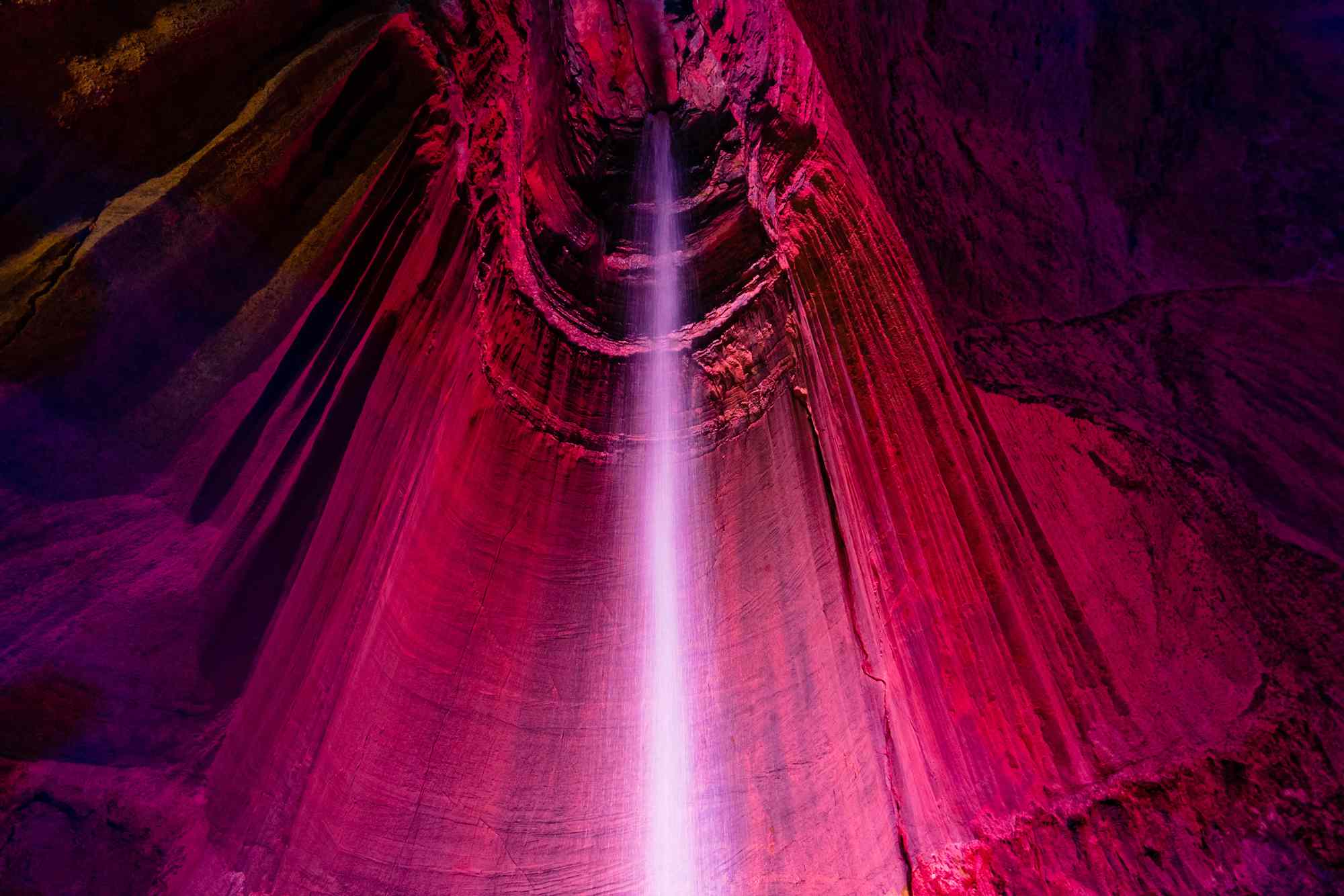 The Tallest Underground Waterfall You Can Visit in the U.S. Is Hidden Over 1,000 Feet Beneath a Tennessee Mountain Peak #Travel You may come to Lookout Mountain for Ruby Falls, but you’ll stay for the scenic views and outdoor adventures.