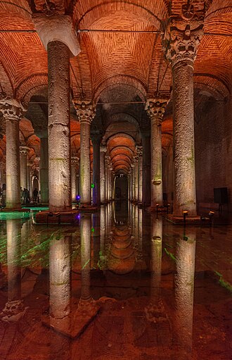 Picture of the day
View of the Basilica Cistern, Istanbul, Turkey. The Basilica Cistern, or Cisterna Basilica is the largest of several hundred ancient cisterns that lie beneath the city. This subterranean cistern was called Basilica because it was located under a large public square, the Stoa Basilica, on the First Hill of Constantinople. The cistern, built in the 6th century during the reign of Byzantine emperor Justinian I, provided a water filtration system for the Great Palace of Constantinople and other buildings on the First Hill, and continued to provide water to the Topkapı Palace after the Ottoman conquest in 1453 and into modern times. Today it is kept with little water, for public access inside the space.
#ImageOfTheDay Picture of the day
View of the Basilica Cistern, Istanbul, Turkey. The Basilica Cistern, or Cisterna Basilica is the largest of several hundred ancient cisterns that lie beneath the city. This subterranean cistern was called Basilica because it was located under a large public square, the Stoa Basilica, on the First Hill of Constantinople. The cistern, built in the 6th century during the reign of Byzantine emperor Justinian I, provided a water filtration system for the Great Palace of Constantinople and other buildings on the First Hill, and continued to provide water to the Topkapı Palace after the Ottoman conquest in 1453 and into modern times. Today it is kept with little water, for public access inside the space.
#ImageOfTheDay