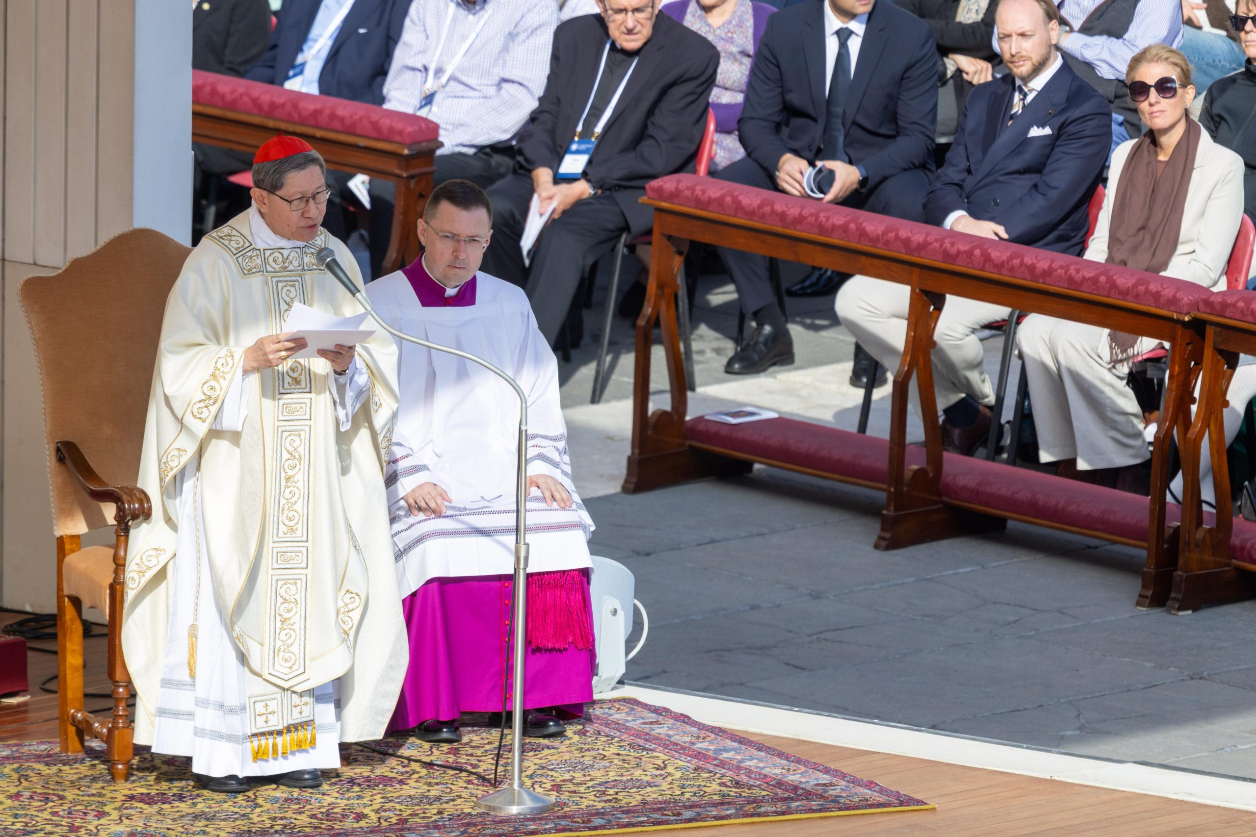Pope Leo XIV sends message after surgery to Vatican conference, asks for prayers #Catholic Pope Leo XIV, recovering from lung cancer surgery in Rome, sent a request for prayers to participants in a Vatican conference.“As you know, I have been unable to be among you during these days,” Pope Leo wrote in the Oct. 14 message to clergy members and Catholics. “I thank you warmly for your prayers and for the work you have done together. Your sharing of experiences and attentive listening are indeed a gift to the whole Church.”The pope’s message was read at the conclusion of the conference “10 Years After Amoris Laetitia: Proclaiming the Gospel with Families Today,” a meeting examining the legacy of the apostolic exhortation and how to strengthen family participation in the churchʼs mission.“Entrusting each of you to the protection of the Holy Family of Nazareth, I ask you please to pray for me, as I pray for you,” he wrote.The pope encouraged participants to bring the meetingʼs insights back to their bishops' conferences and dioceses, continue proclaiming the Gospel with families, and ensure families remain active participants in the life and mission of local churches.Leo’s homily deliveredAt the closing Mass for the conference “10 Years After Amoris Laetitia: Proclaiming the Gospel with Families Today,” Cardinal Luis Antonio Tagle, dean of the College of Cardinals, delivered a homily prepared by Pope Leo XIV, saying, “the world has no future without strong families open to the gift of children and attentive to their education and growth.”Families and faith communities should accompany people facing hardship with compassion rather than condemnation, the pope’s homily said.
 
 Cardinal Luis Antonio Tagle celebrates Mass in St. Peter’s Square on Oct. 14, 2026, in place of Pope Leo XIV for the closing of a meeting marking 10 years of Amoris Laetitia. | Credit: Daniel Ibáñez/EWTN News
 
 “Those who are more vulnerable, or who are experiencing difficult circumstances and moments of crisis, will also find support and encouragement, surrounded by affection and shielded from judgment and prejudice. Let us remember that ‘as wounded as the family may be, it can always grow beginning with love,’” Tagle said, delivering the homily prepared by Pope Leo.