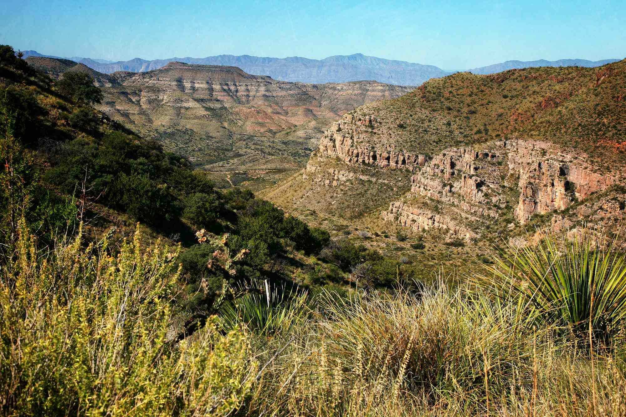 This Texas Drive Winds Through a Remote Desert Canyon With Mountain Views and a Stop at a Hidden Hot Springs Resort #Travel Here’s how to take on Pinto Canyon Road, one of the most gorgeous drives in the Lone Star State.